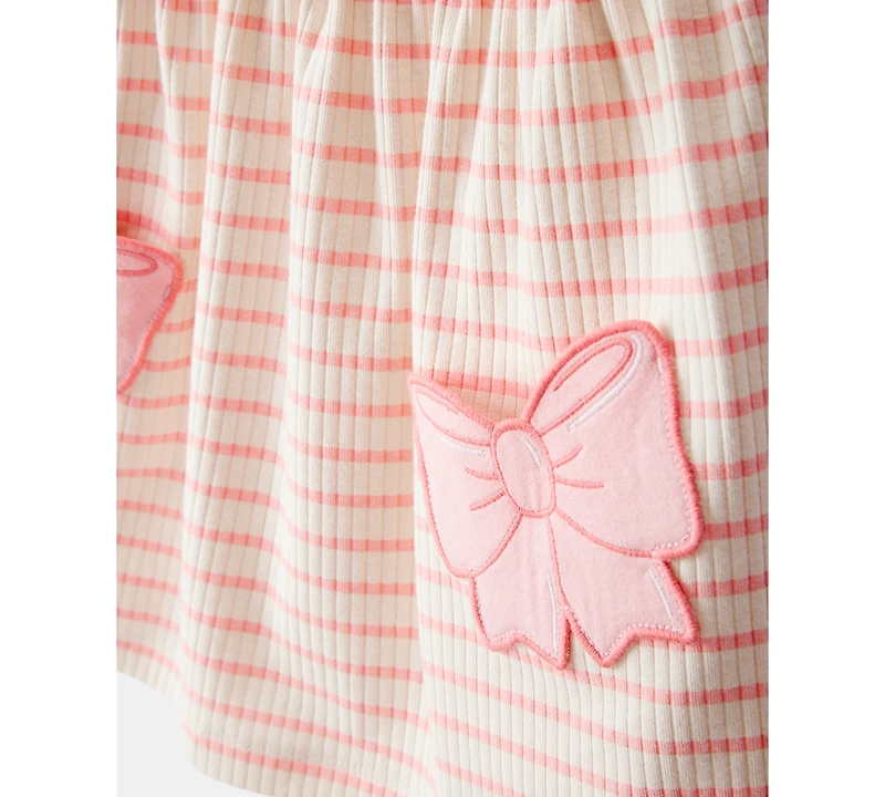 Carter's Toddler Girls Bows Striped Short-Sleeve Dress