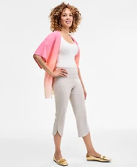 Jm Collection Women's Mid-Rise Pull-On Tulip-Hem Capri Pants, Exclusively at Macy's