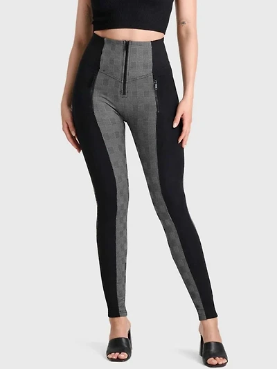 Freddy Women's Mosaic Weave High-Rise Sculpting Skinny Pants