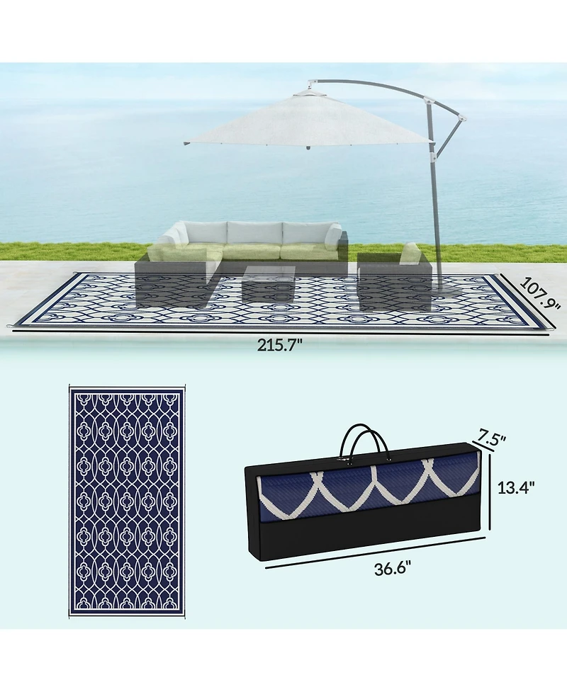 Outsunny Outdoor Rug, 9' x 18' Floor Mat