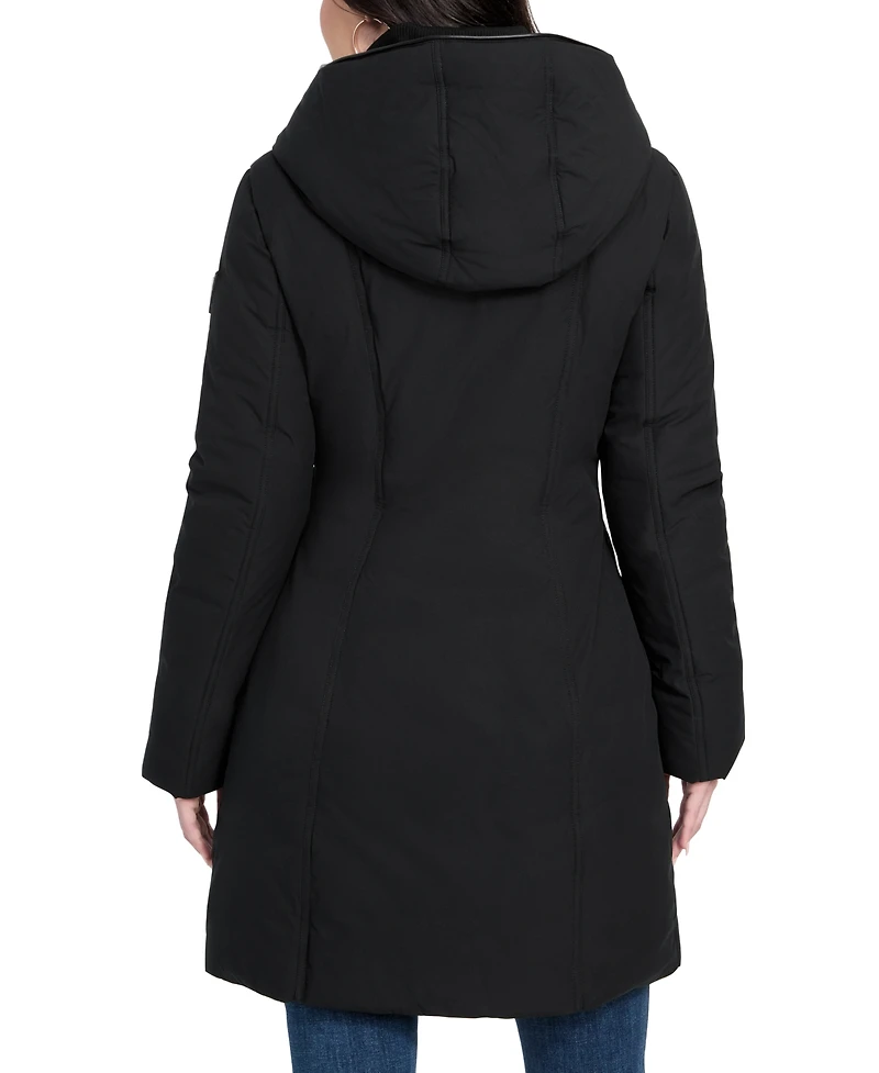 Guess Women's Asymmetric Zip-Front Hooded Puffer Coat