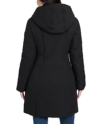 Guess Women's Asymmetric Zip-Front Hooded Puffer Coat