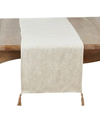 Saro Lifestyle Mixed Linen Jacquard Table Runner, 16" x 72"