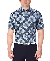 Pga Tour Men's Hibiscus-Print Polo Shirt