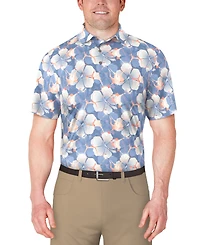 Pga Tour Men's Hibiscus-Print Polo Shirt