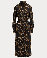 Lauren Ralph Women's Belting-Print Crepe Shirtdress