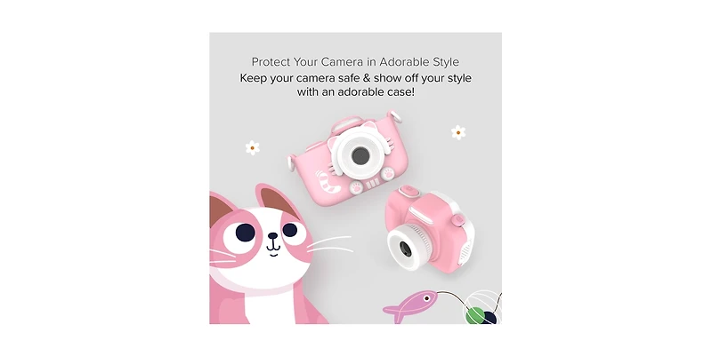 myFirst Camera 3 (Pink) Kids Digital Camera, Video Camera for Toddlers, 16MP 1080HD Video, MicroSD Card, Selfie & Macro Lens, Safety Neck Lanyard Gift