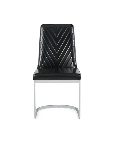 Set Of 2 Modern Dining Chairs With Horse Shoe Style Metal Base