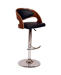 Low Back Adjustable Bar Stool – Faux Leather Seat with Chrome Finish