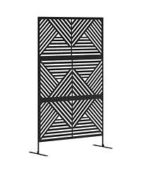 Outsunny Metal Outdoor Privacy Screen Divider Trellis Rhombus