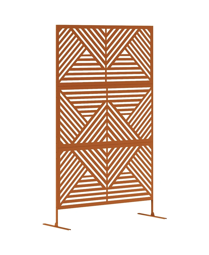 Outsunny Metal Outdoor Privacy Screen Outdoor Divider Trellis Rhombus