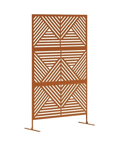 Outsunny Metal Outdoor Privacy Screen Outdoor Divider Trellis Rhombus