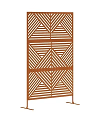 Outsunny Metal Outdoor Privacy Screen Outdoor Divider Trellis Rhombus