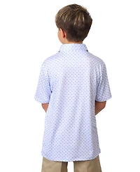 Tailorbyrd Boys Golf Carts Printed Performance Short Sleeve Polo