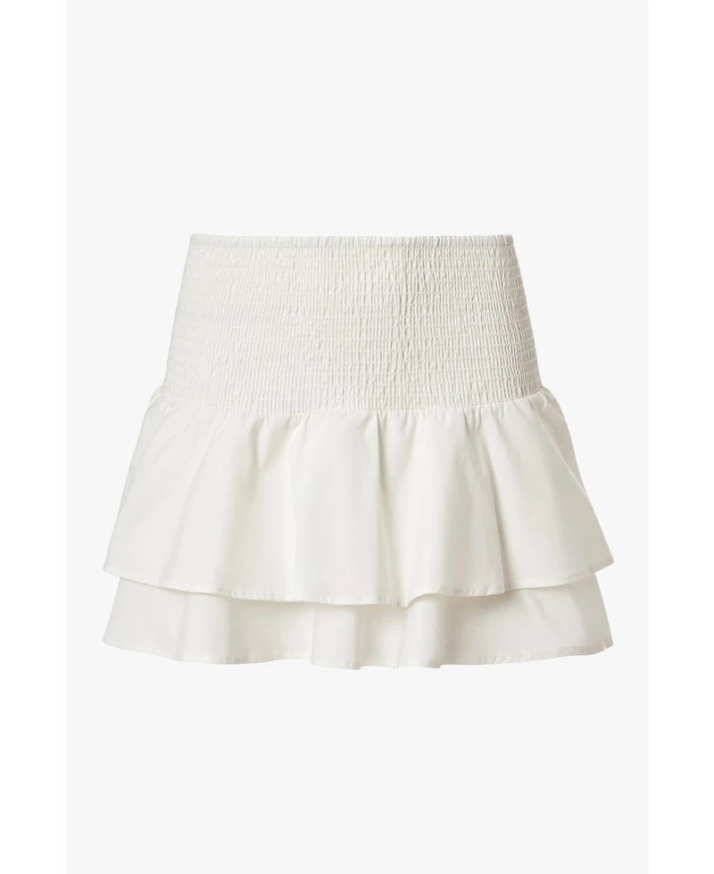 WeWoreWhat Women's Smocked Ruffle Mini Skirt