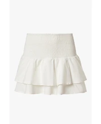 WeWoreWhat Women's Smocked Ruffle Mini Skirt