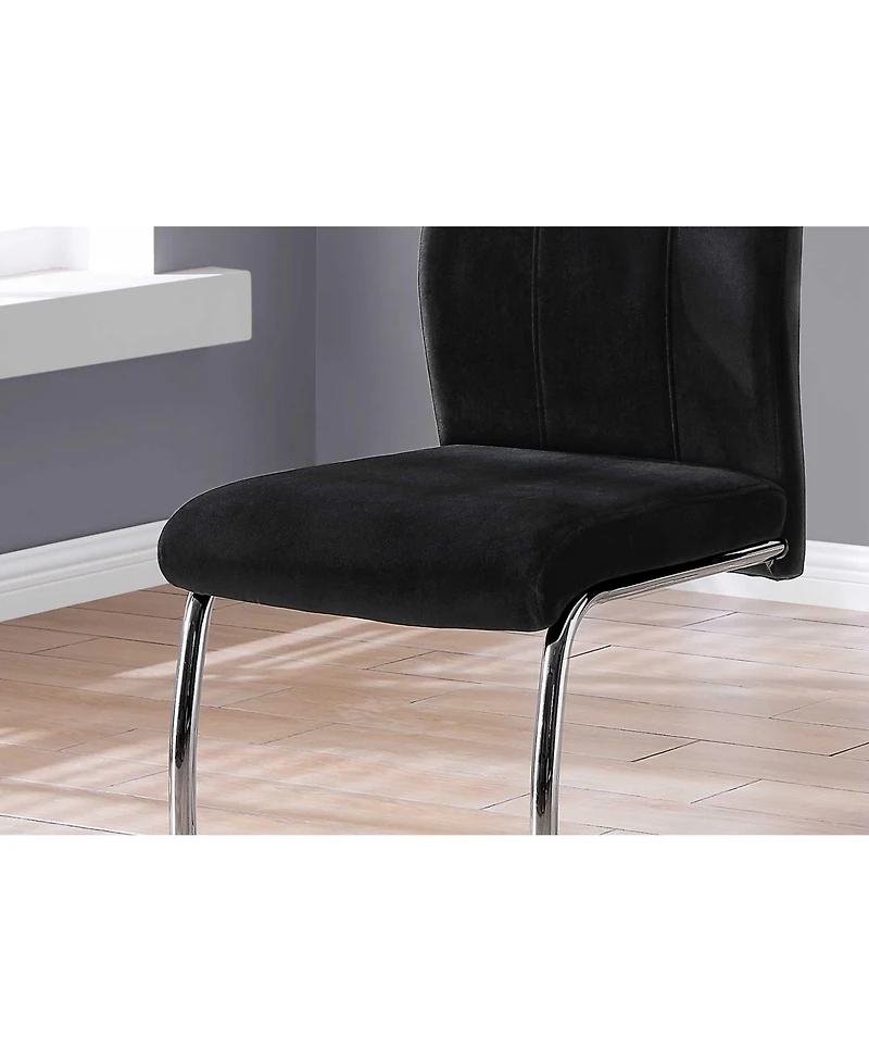 Set of Two Upholstered Velvet Dining Side Chairs