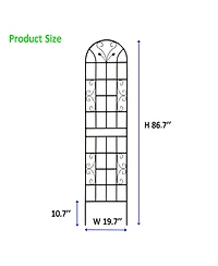 Streamdale 4-Pack Metal Garden Trellis, 86,7" Rustproof, Black