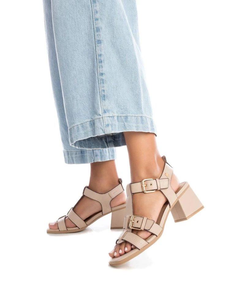 Carmela Leather Collection Women's Heeled Sandals By Xti