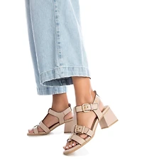 Carmela Leather Collection Women's Heeled Sandals By Xti