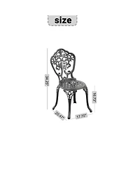 Streamdale Cast Aluminum Patio Dining Chair 2PCS With Black Frame