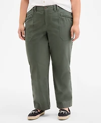 On 34th Trendy Plus Solid High-Rise Braid-Detail Pants, Exclusively at Macy's
