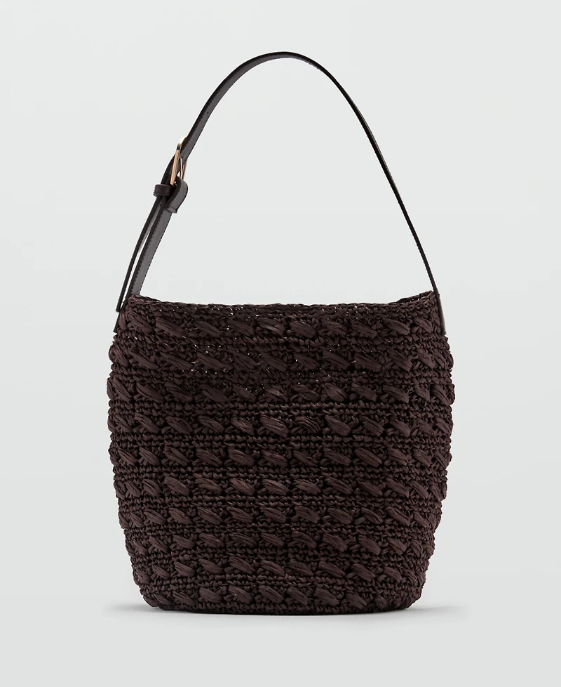 Mango Women's Natural Fiber Shopper Bag