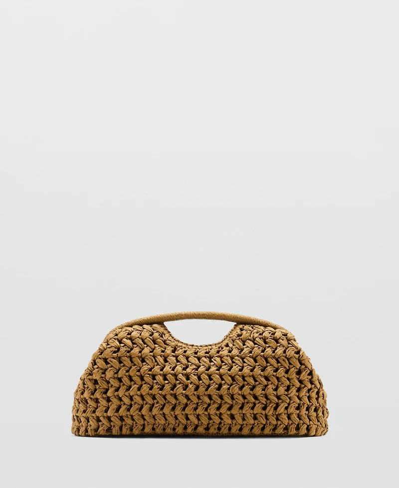 Mango Women's Natural Fiber Clutch Bag