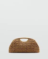 Mango Women's Natural Fiber Clutch Bag