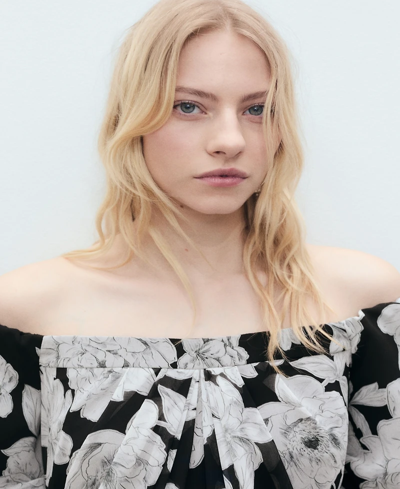 Mango Women's Floral Strapless Dress