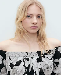 Mango Women's Floral Strapless Dress