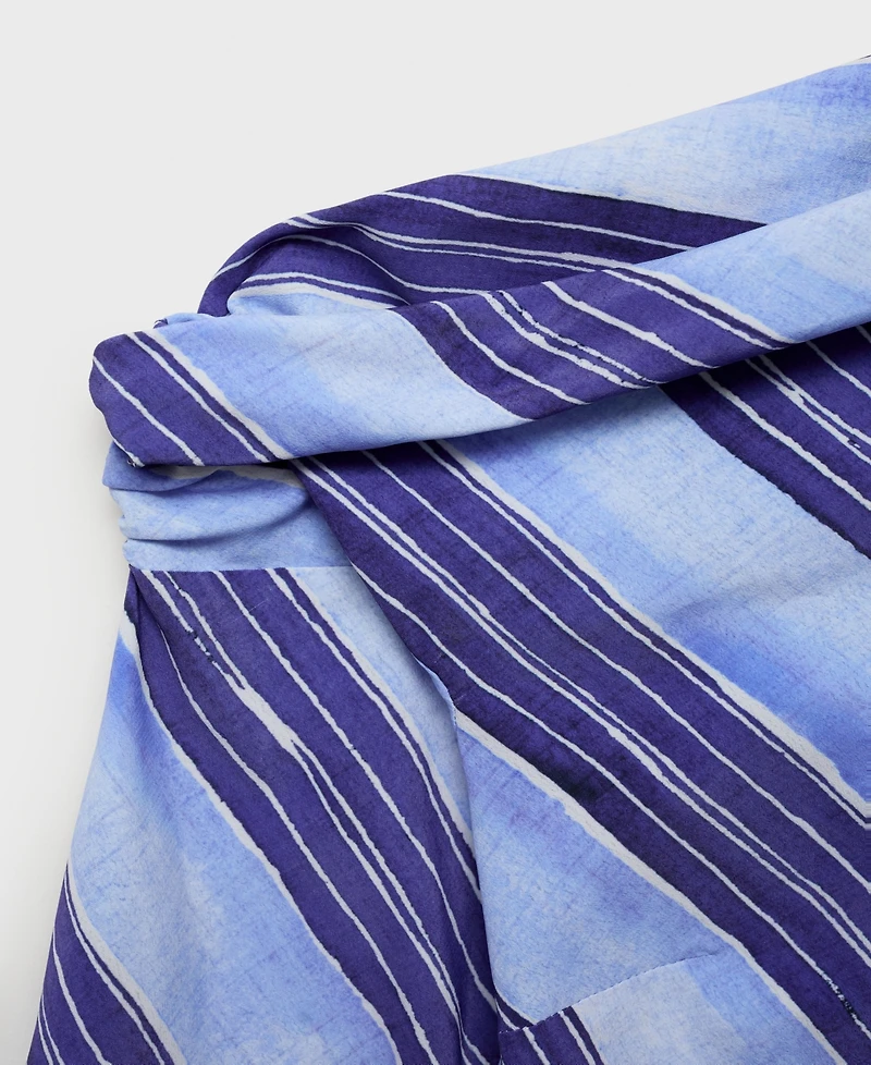 Mango Women's Asymmetrical Striped Blouse