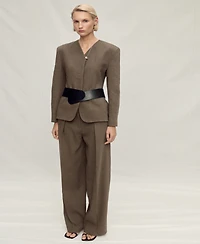 Mango Women's Seamless Linen Suit Pants