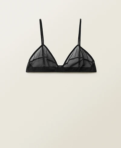 Mango Women's Seam Detail Semi-Transparent Bra