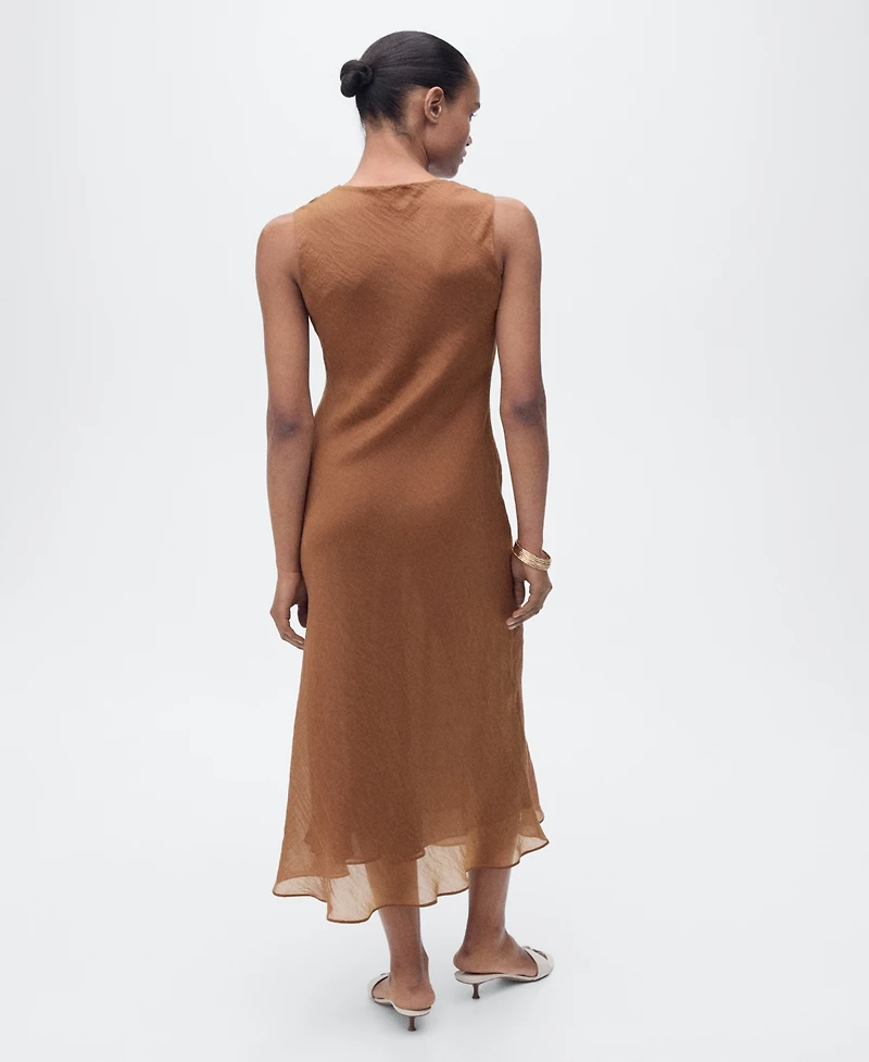 Mango Women's Draped Neck Lyocell Dress