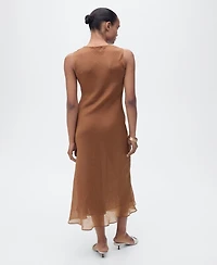 Mango Women's Draped Neck Lyocell Dress