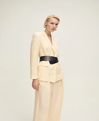 Mango Women's Straight Linen Blend Suit Pants