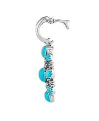 Sterling Silver Sleeping Beauty Turquoise Circle Pendant Enhancer