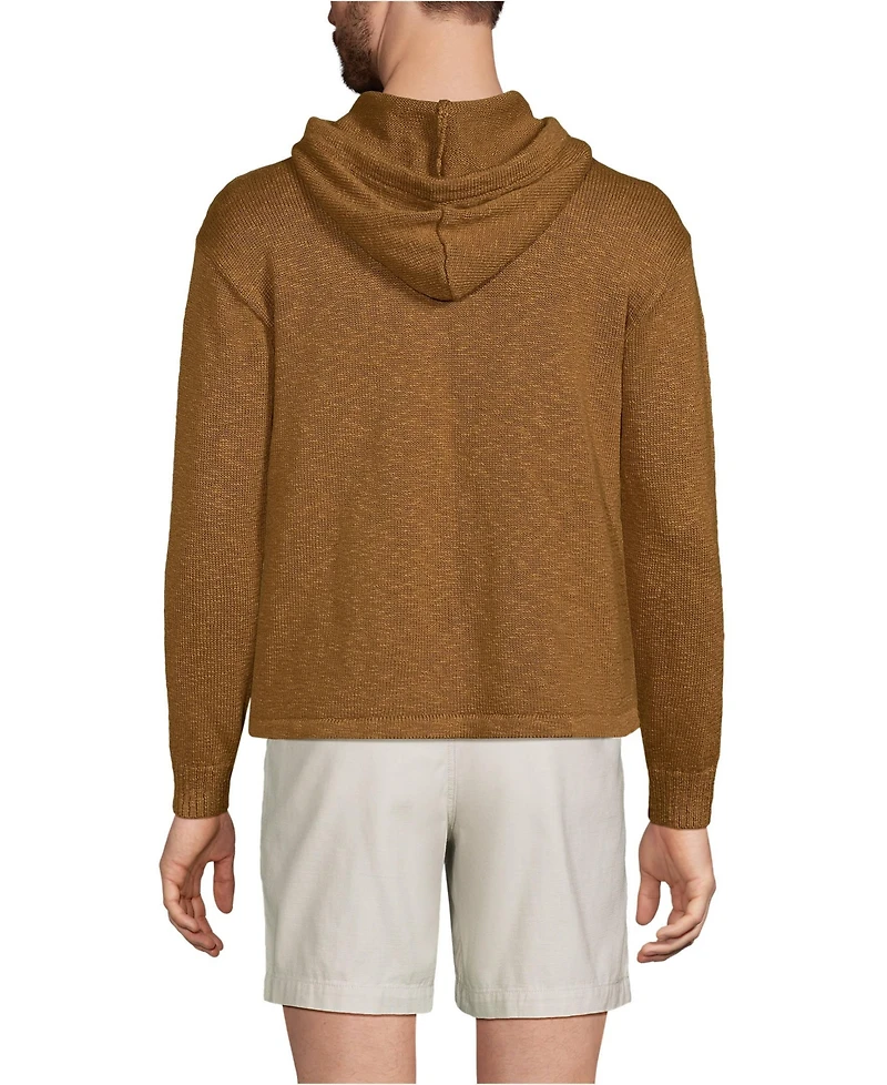 Lands' End Men's Textural Slub Hoodie Sweater