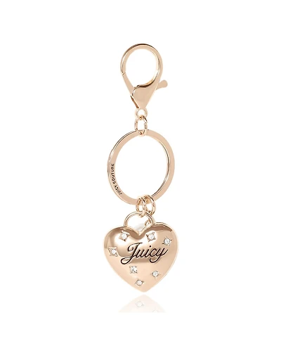 Juicy Couture Gold Heart Keychain with Pearls – Chic & Elegant