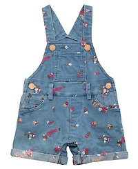 Guess Baby Girls 2-Piece Short Sleeve Bodysuit and Stretch Denim Overall Set