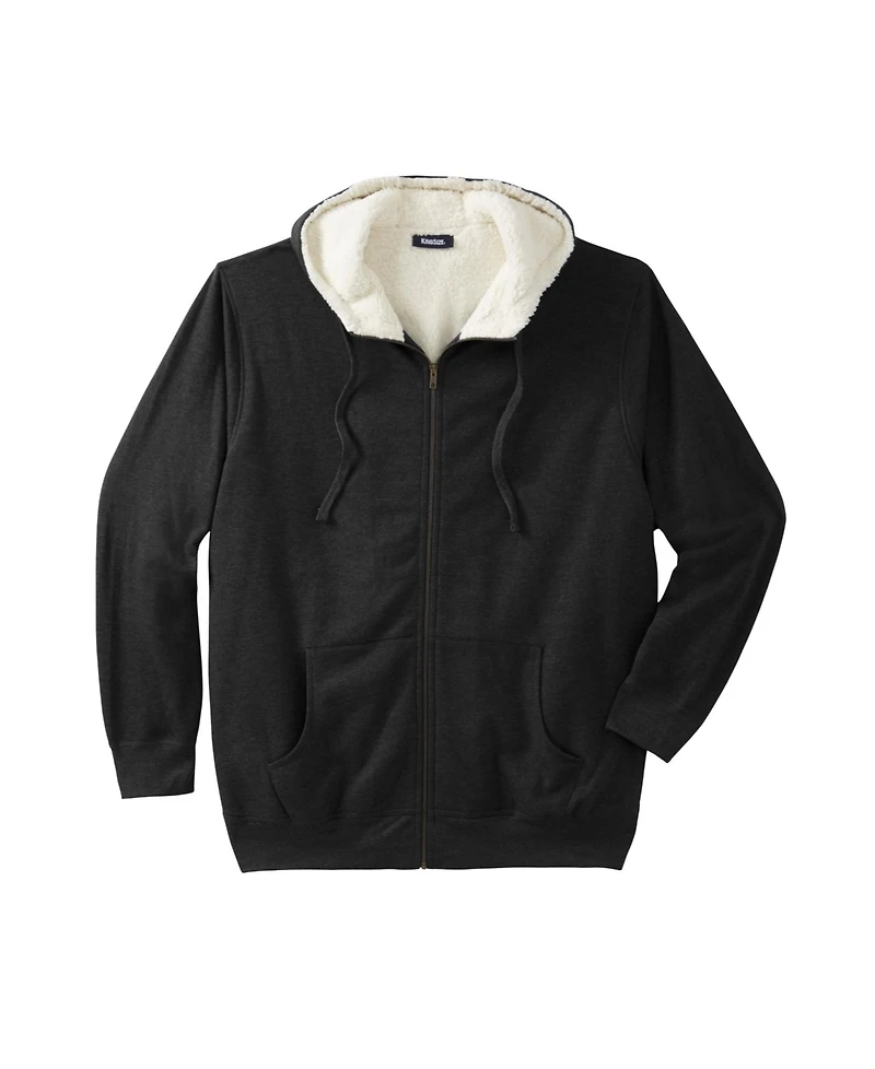 KingSize Big & Tall Sherpa-Lined Fleece Zip Hoodie