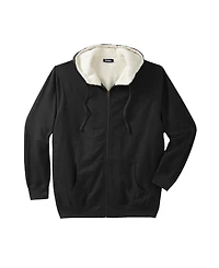 KingSize Big & Tall Sherpa-Lined Fleece Zip Hoodie
