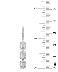 Diamond Link Drop Hoop Earrings (3/4 ct. t.w.) in 14k White Gold