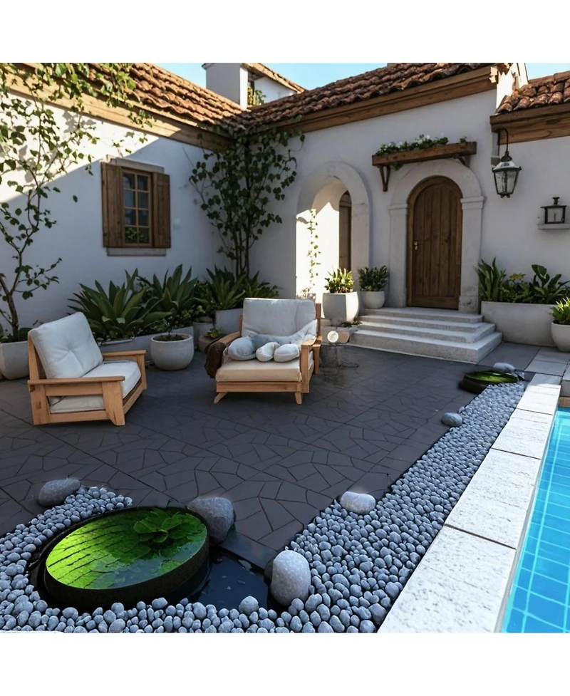 Streamdale 12" Deck Tiles, Diy Interlocking, Indoor/Outdoor, Easy Install
