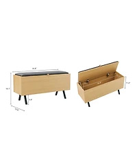 Manhattan Comfort Paloma 35.8" Modern Upholstered Accent Storage Bench