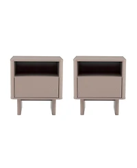 Manhattan Comfort Ella 2-Pc. 19.7" Modern 2-Full Extension Drawer Nightstand Set