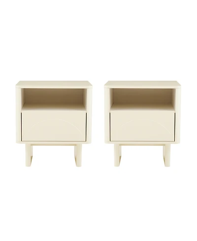 Manhattan Comfort Ella 2-Pc. 19.7" Modern 2-Full Extension Drawer Nightstand Set