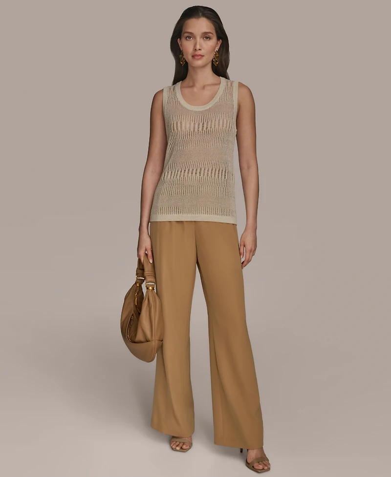 Donna Karan New York Women's Mixed-Stitch Sleeveless Knit Top