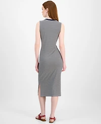 Tommy Hilfiger Women's Striped Crossover Midi Dress